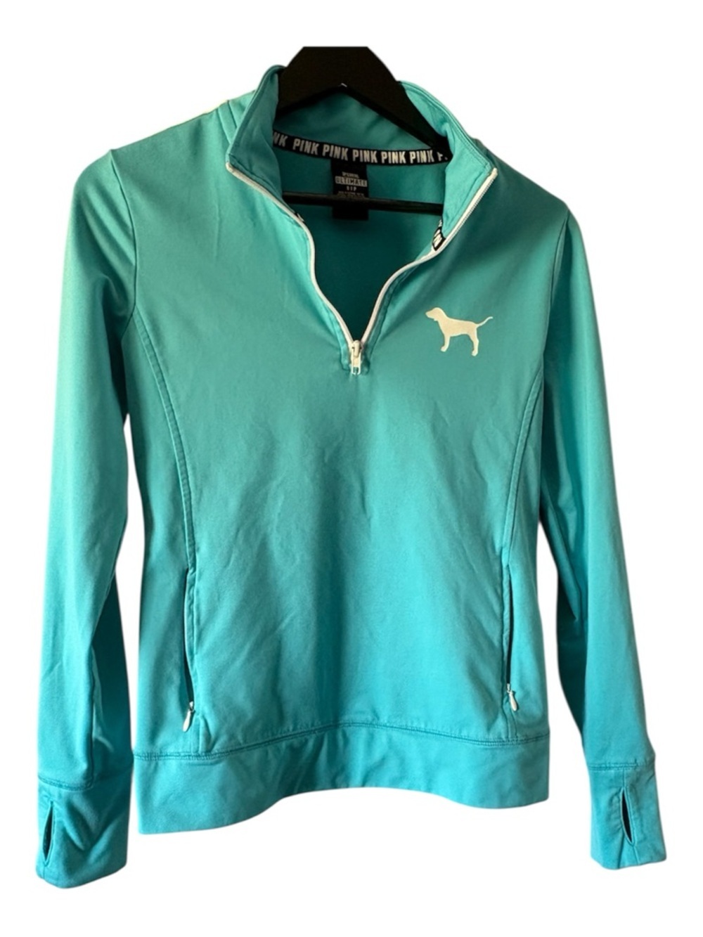 Victoria's Secret PINK Turquoise Quarter-Zip Pullover size S